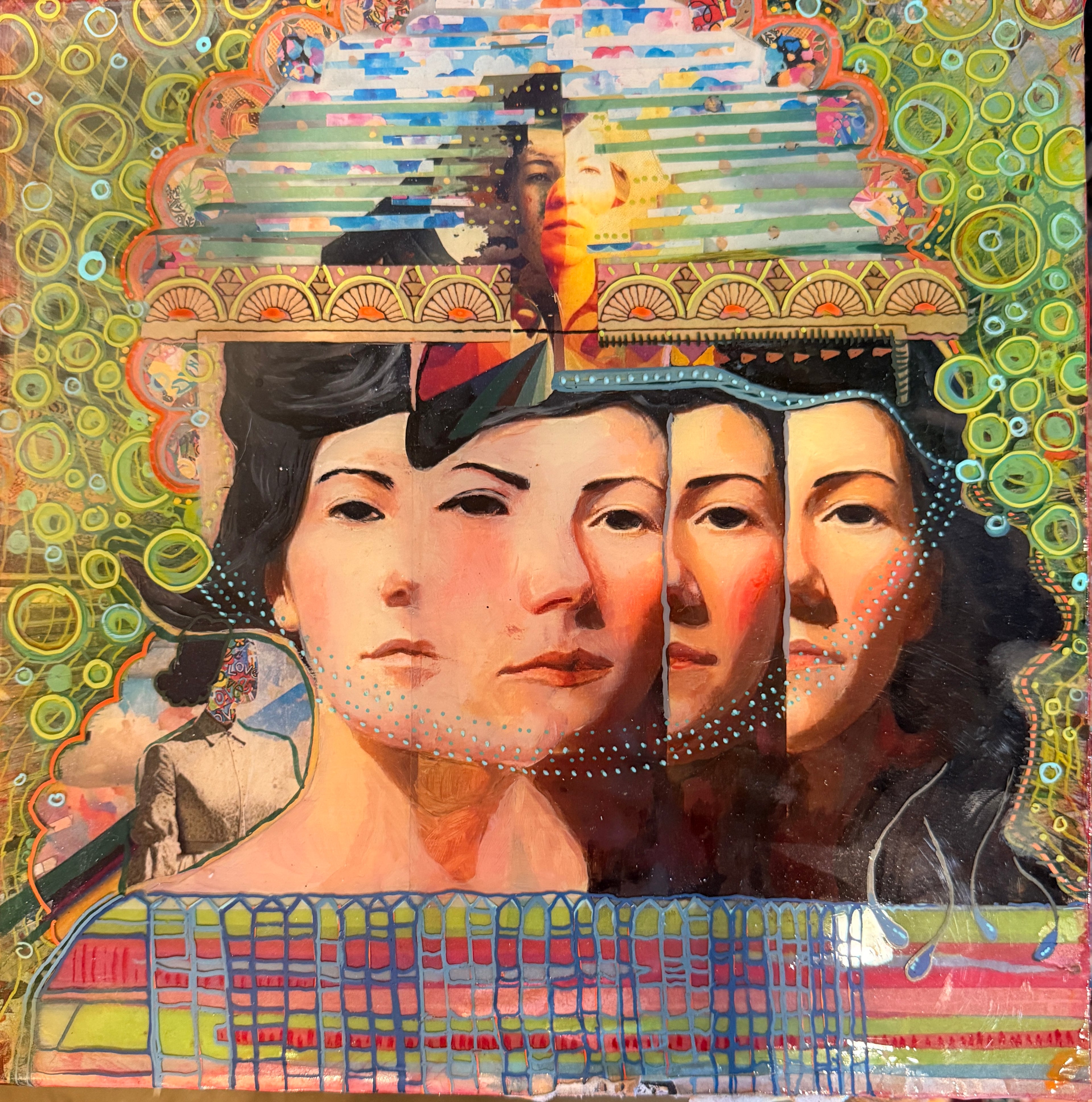 12 by 12 Original Painting 4 faces