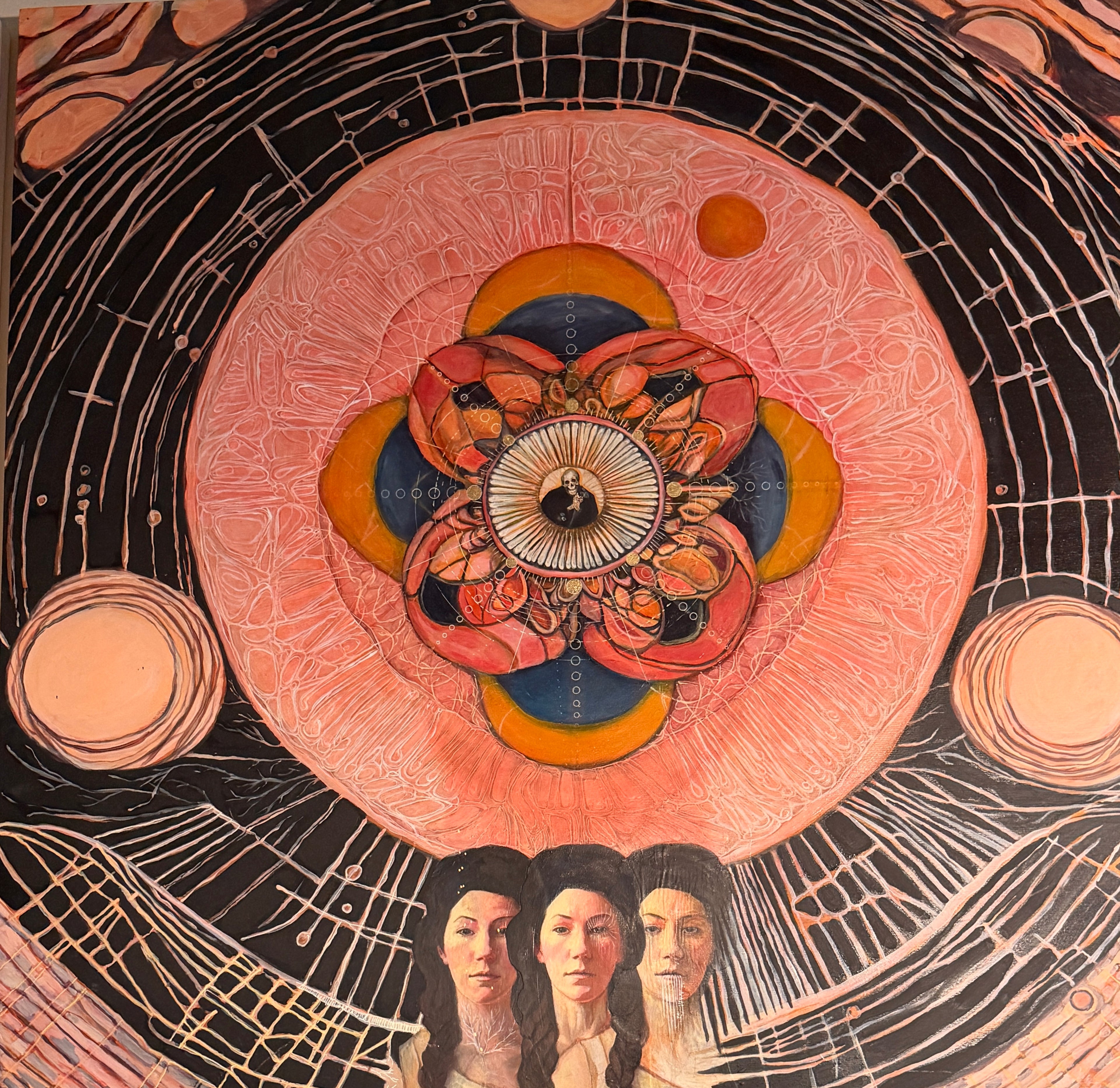 36" by 36" Original Painting Third Eye Three Faces